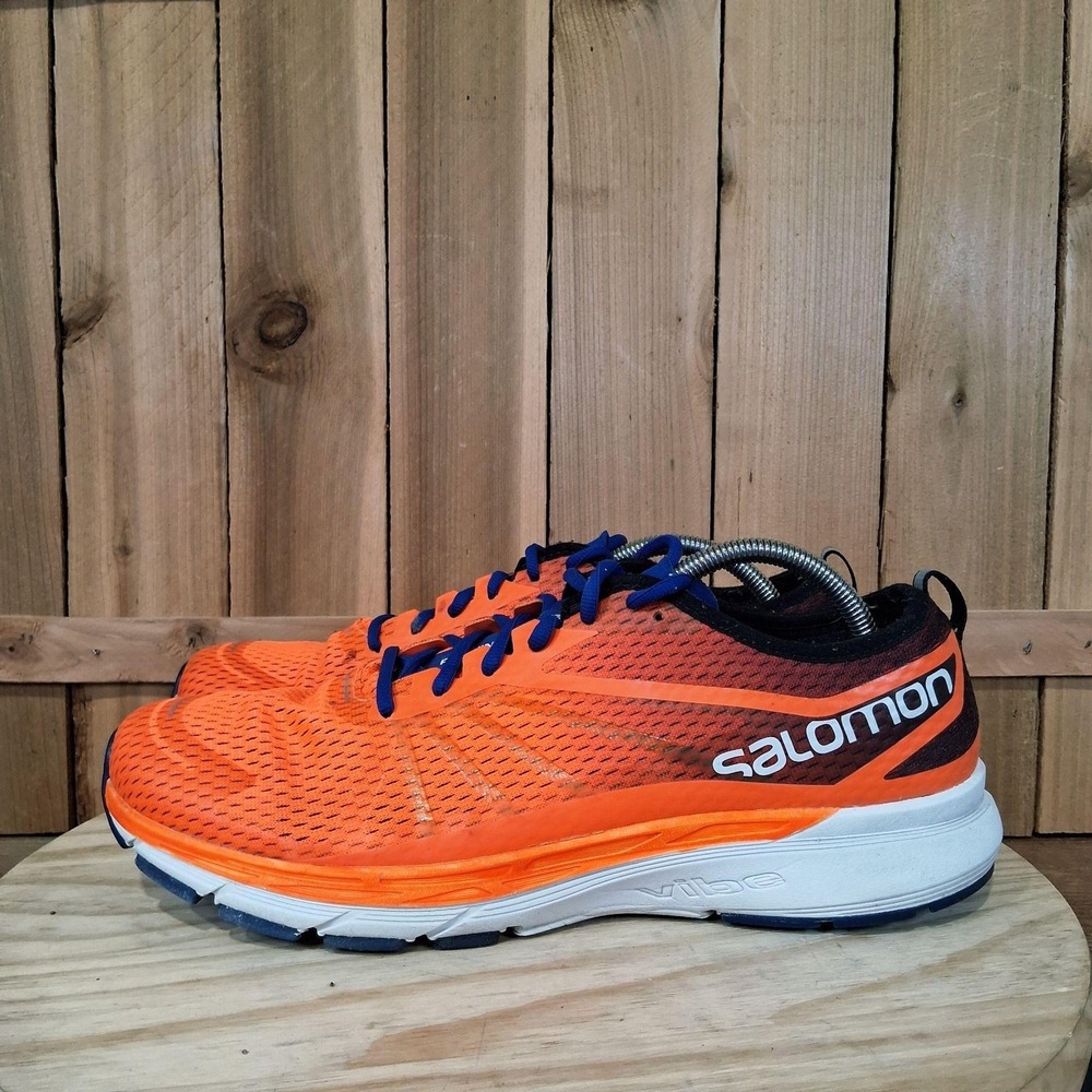 Salomon Sonic RA Pro Shoes Mens 12 Orange Mesh Road Running Athletic Sneakers
